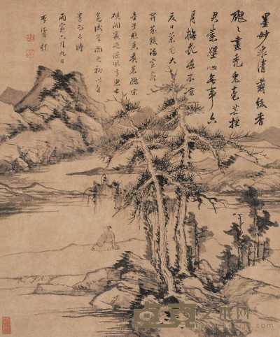 李流芳 丙寅（1626）年作 山远泉清 立轴 60×49cm
